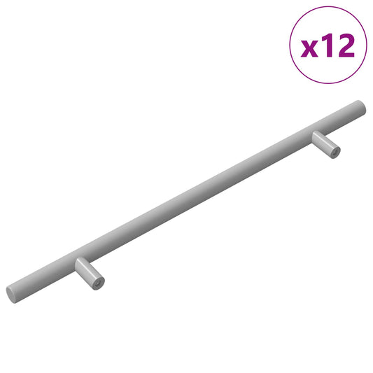 Madlo Na Skříň 12 Pcs Stříbrná 300 Mm Nerezová Ocel