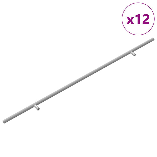 Madlo Na Skříň 12 Pcs Stříbrná 700 Mm Nerezová Ocel