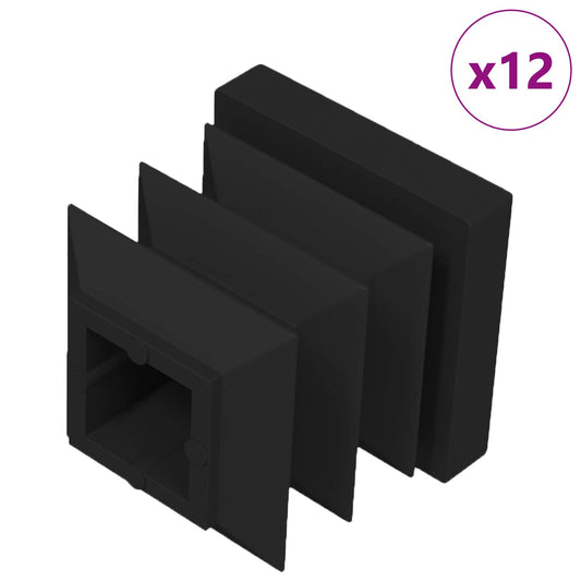 Koncové Zátky 12 Pcs Černá 15 X 15 X 15 Mm Pp