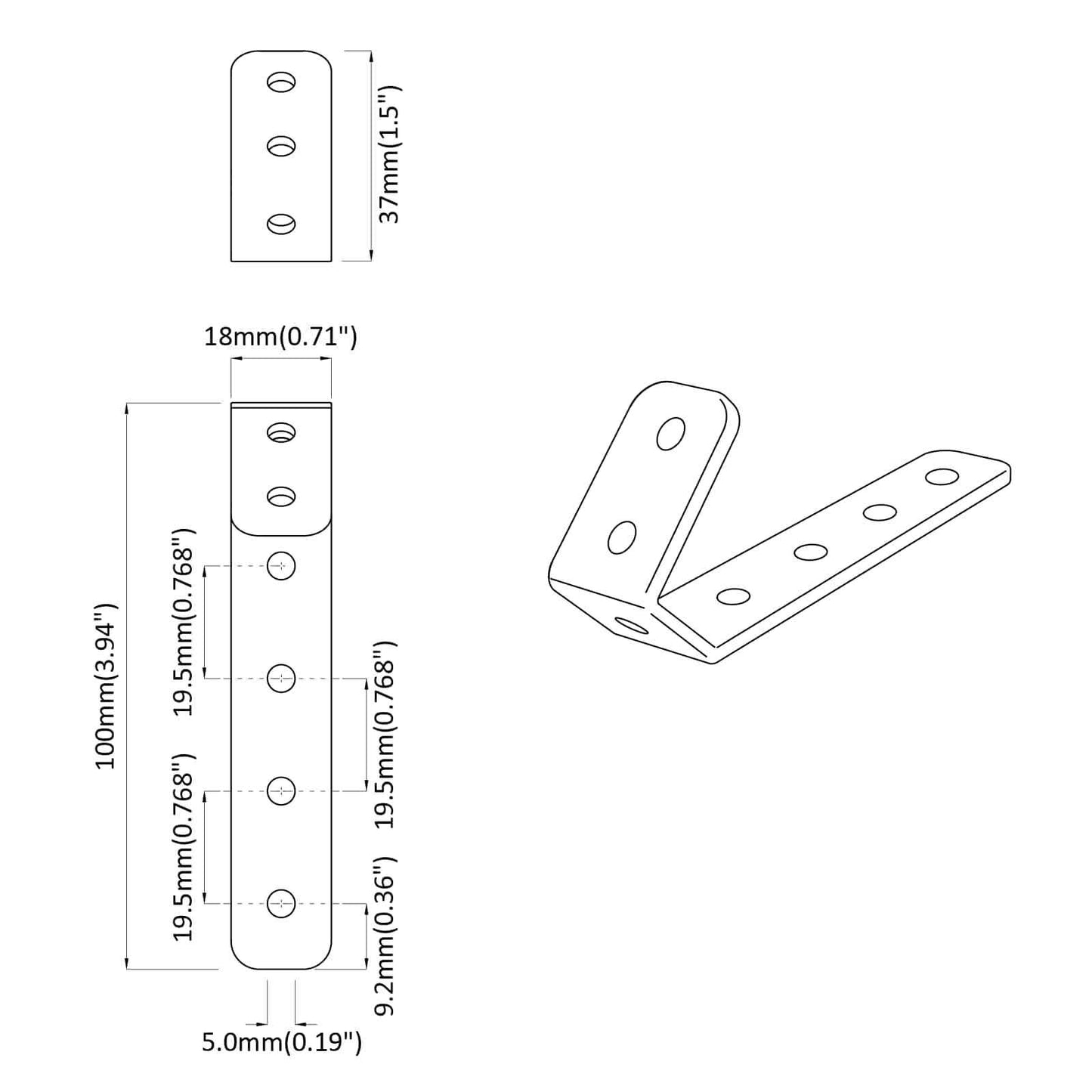 Háčky 2 Pcs Černá M5 X 110 Mm Železo