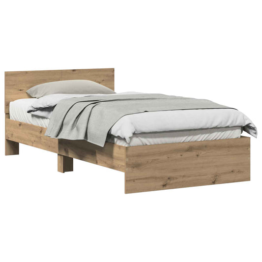 Rám Postele Artisanový Dub 203 X 104 X 70 Cm Kompozitní Dřevo