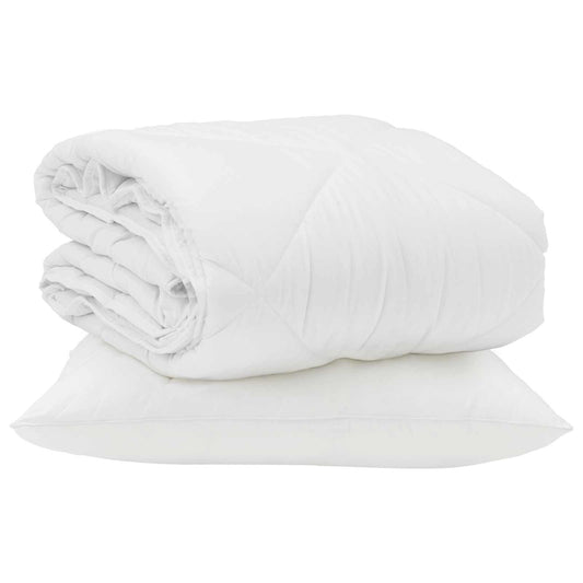 Letní Přikrývka S Polštářem 2 Pcs Bílá Mikrovlákno