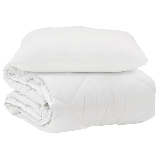 Přikrývka S Polštářem 2 Pcs Bílá Mikrovlákno