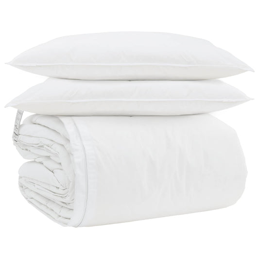 Sada Přikrývek S Polštářem 3 Pcs Bílá Peří