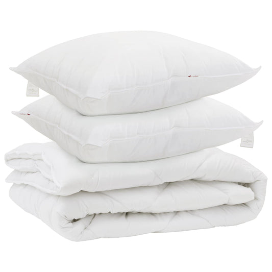 Přikrývka Na Všechny Sezóny S Polštářem 3 Pcs Bílá Mikrovlákno