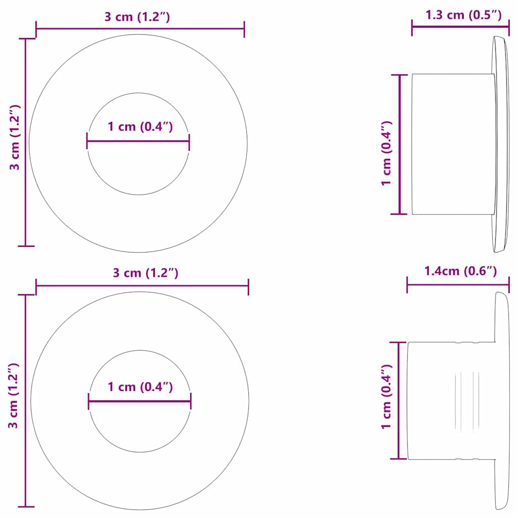Stoppers Pro Stolní Fotbal 10 Ks Černý 3 X 3 X 1,4 Cm Hips