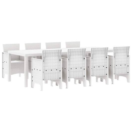 Zahradní Jídelní Souprava 9 Pcs Světle Šedá Polypropylen