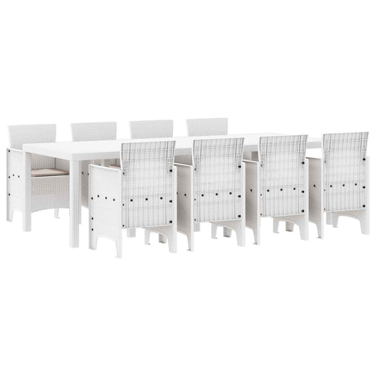 Zahradní Jídelní Souprava 9 Pcs Světle Šedá Polypropylen