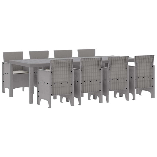 Zahradní Jídelní Souprava 9 Pcs Světle Šedá Polypropylen