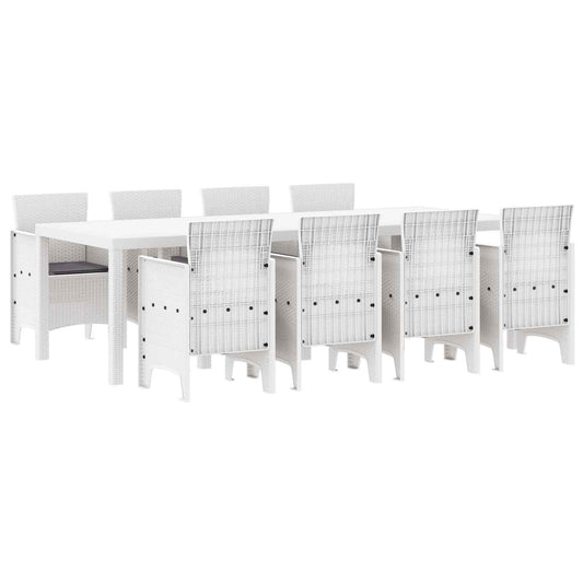 Zahradní Jídelní Souprava 9 Pcs Světle Šedá Polypropylen
