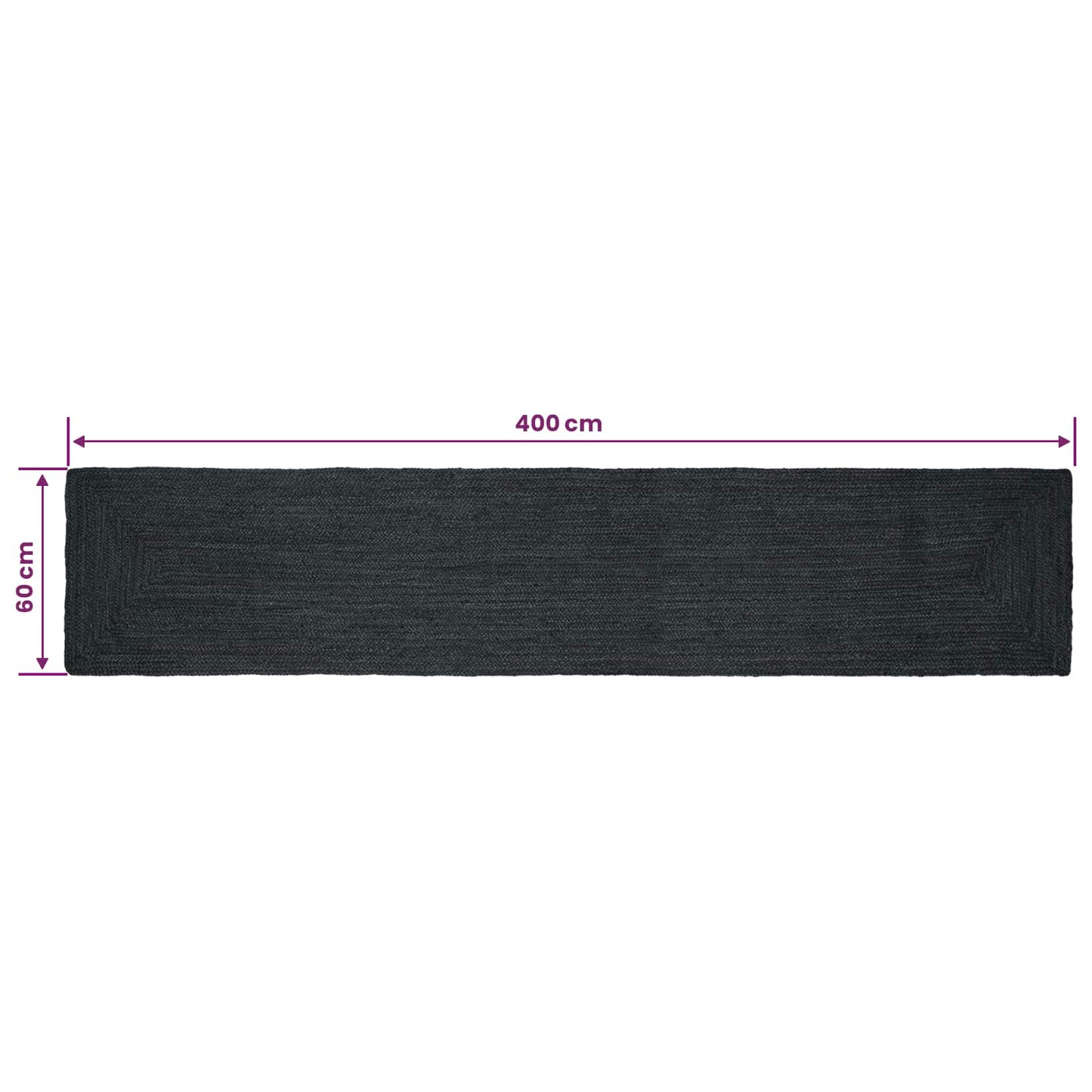 Kusové Koberce Obdélníkový Tmavě Šedá 60 X 400 Cm Juta