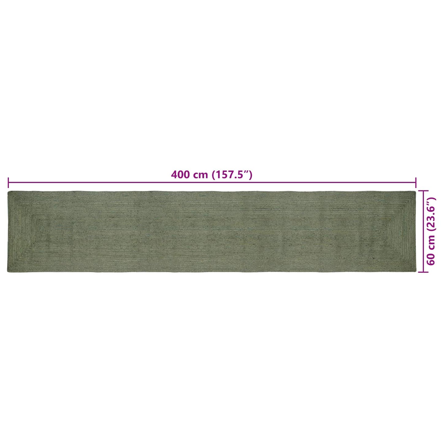 Kusové Koberce Obdélníkový Olivově Zelená 60 X 400 Cm Juta