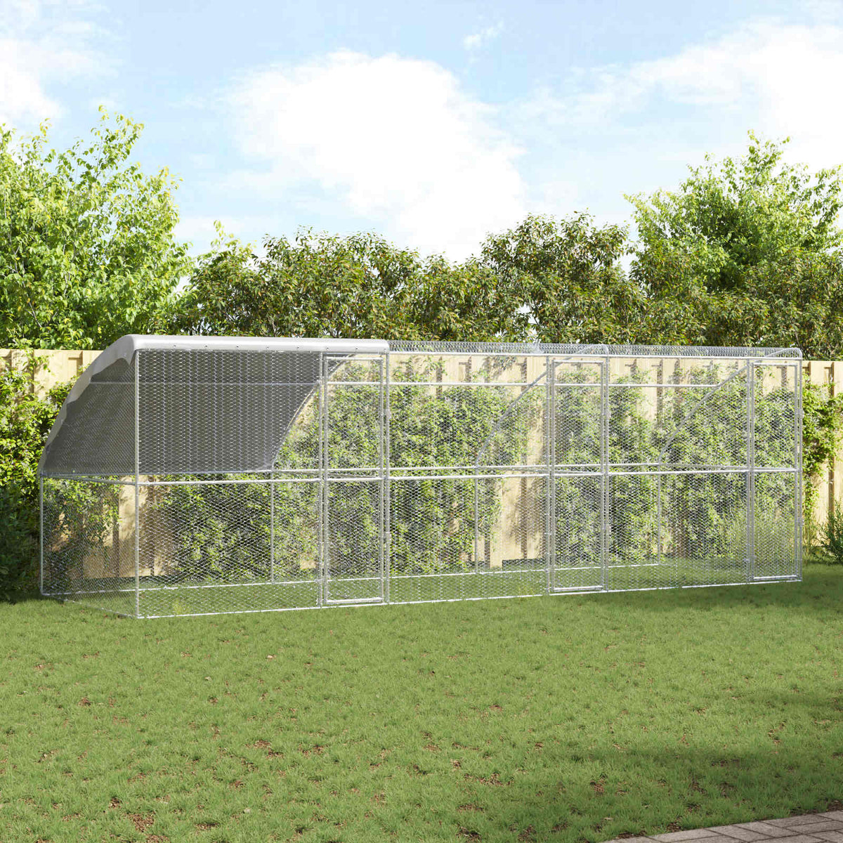 Klec Pro Kuřata S 1 Dvířky 2 Ks Stříbrná 400X200X200Cm