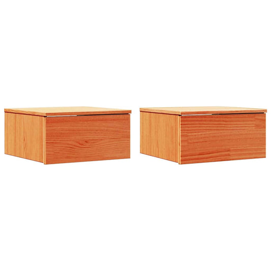 Noční Stolek Se Zásuvkou 2 Pcs Voskově Hnědá 37 X 35 X 18,5 Cm