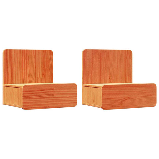 Noční Stolek Se Zásuvkou 2 Pcs Voskově Hnědá 44 X 32,5 X 40 Cm