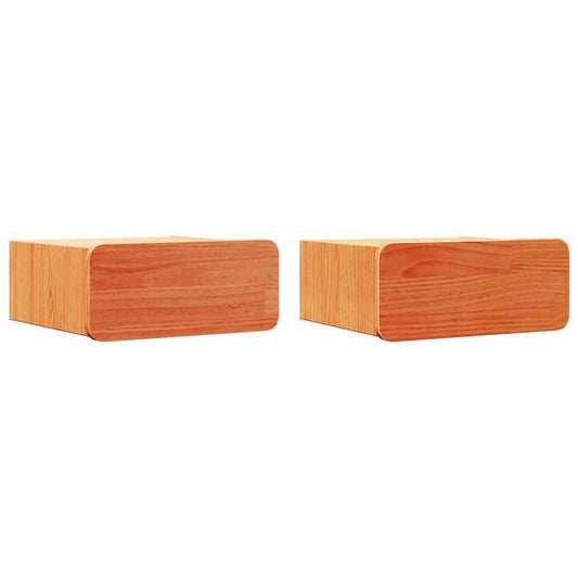 Noční Stolek Se Zásuvkou 2 Pcs Voskově Hnědá 39 X 34 X 16,5 Cm