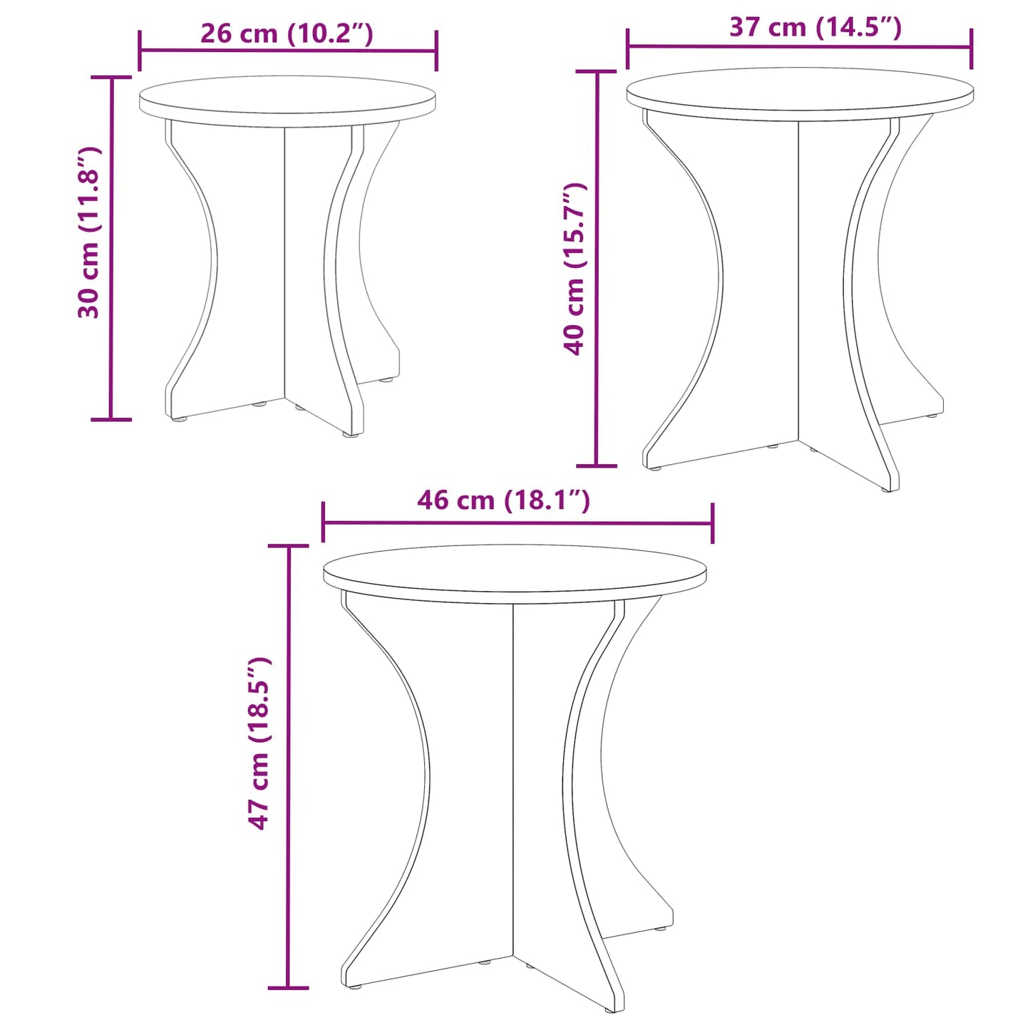 Konferenční Stolek 3 Pcs Bílá