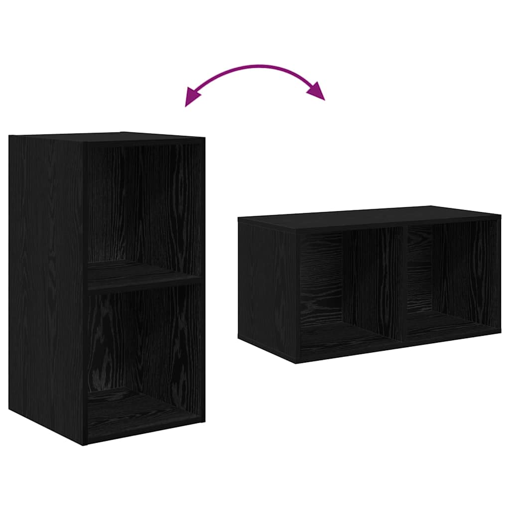 Sestava Tv Skříněk 37 X 37 X 72 Cm Černý Dub Kompozitní Dřevo