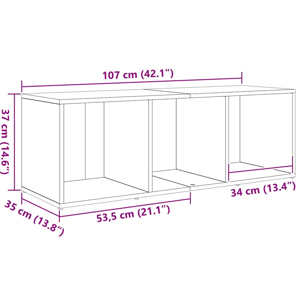 Sestava Tv Skříněk 72 X 35 X 37 Cm Hnědá Kompozitní Dřevo