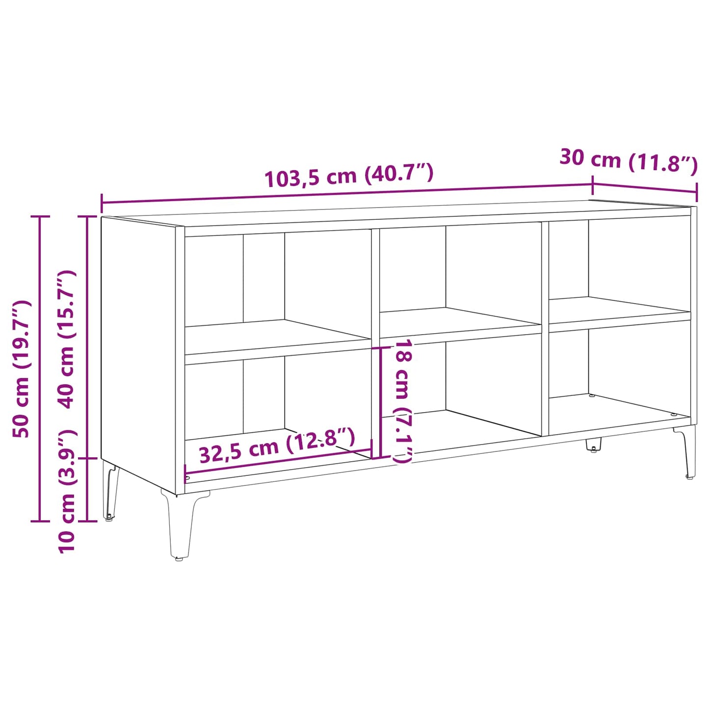 Sestava Tv Skříněk Hnědá 103,5 X 30 X 50 Cm Dřevěný Materiál