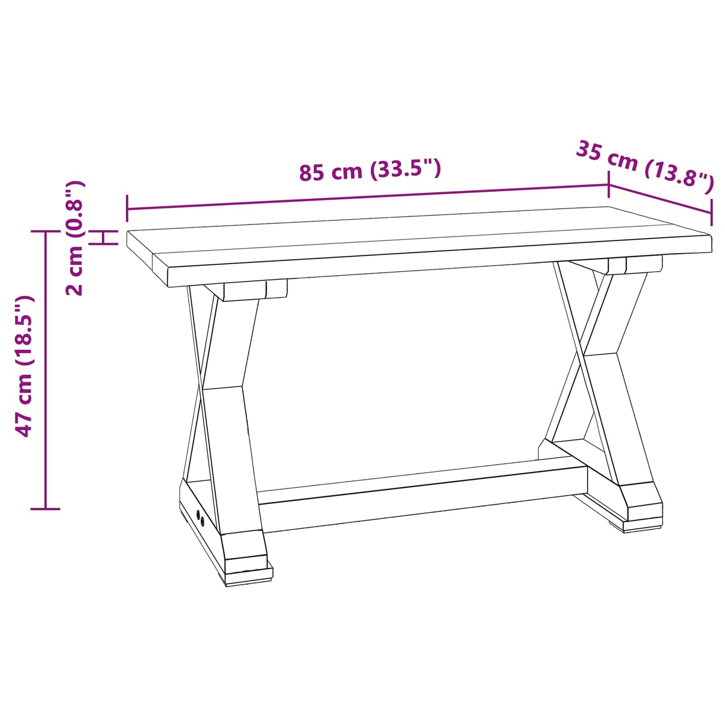 Lavice Přírodní 85 X 35 X 46 Cm Masivní Recyklované Dřevo