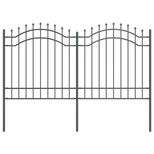 Zahradní Plot Woerden 240 X 165 Cm Práškově Lakovaná Ocel Šedá