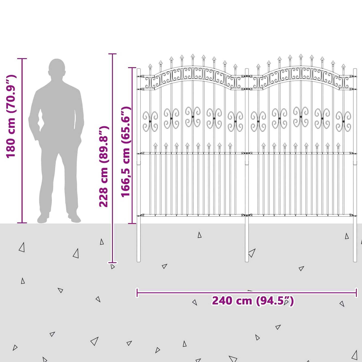 Zahradní Plot Kampen 240 X 228 Cm Mesh Práškově Lakovaná Ocel