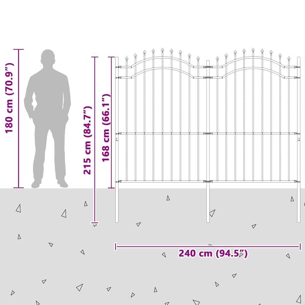 Zahradní Plot Woerden 240 X 215 Cm Práškově Lakovaná Ocel Bílá