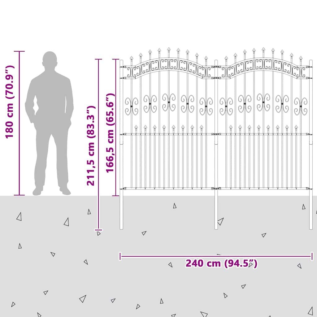 Zahradní Plot Kampen 240 X 228 Cm Mesh Práškově Lakovaná Ocel