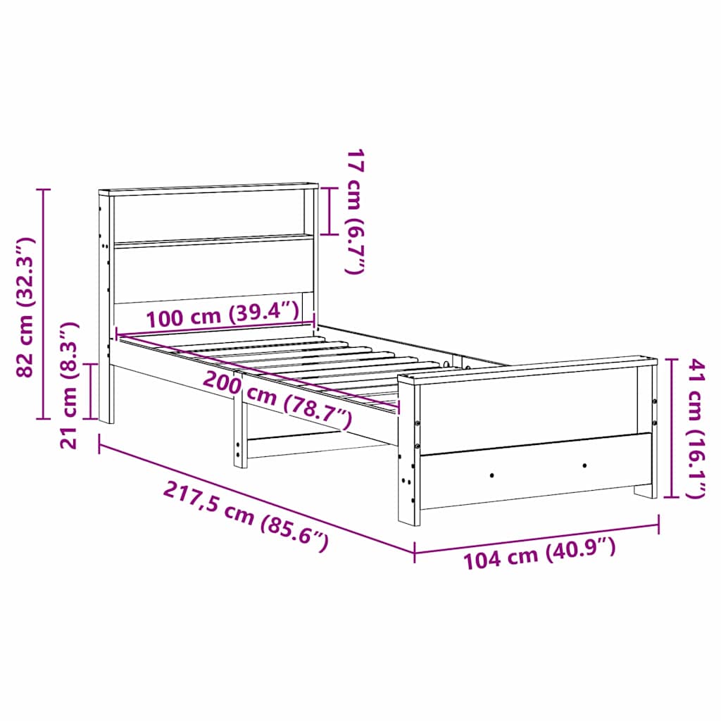 Rám Postele S Čelo Hnědá 100 X 200 Cm Kompozitní Dřevo