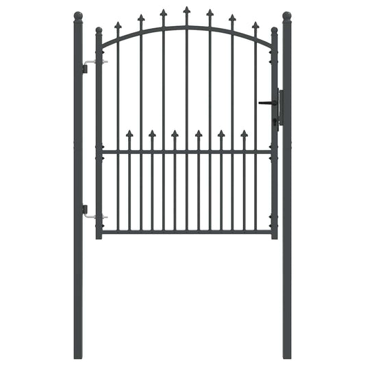 Brána S Hroty Emmen 125 X 100 Cm Práškově Lakovaná Ocel Šedá