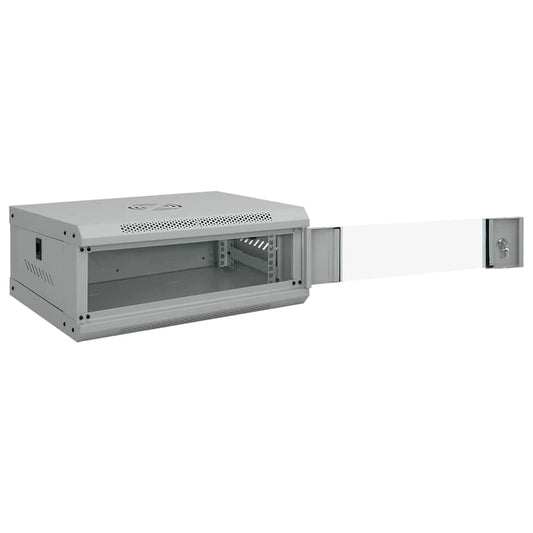 Síťový Kabinet S Úložištěm Šedá 53 X 35 X 21 Cm Ocel