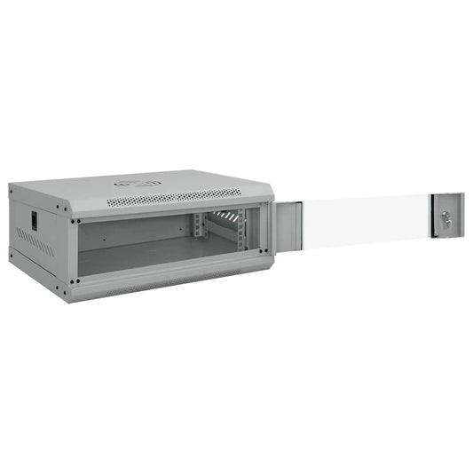 Síťový Kabinet S Úložištěm Šedá 53 X 45 X 21 Cm Ocel