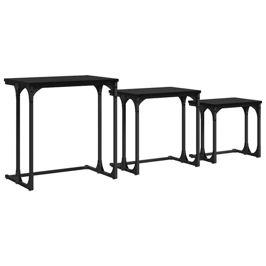 Vnořený Konferenční Stůl 3 Pcs Černý Dub 50,5 X 35 X 53 Cm
