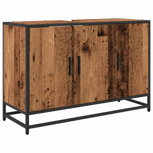 Koupelnová Skříň Staré Dřevo 90 X 33 X 60 Cm Kompozitní Dřevo