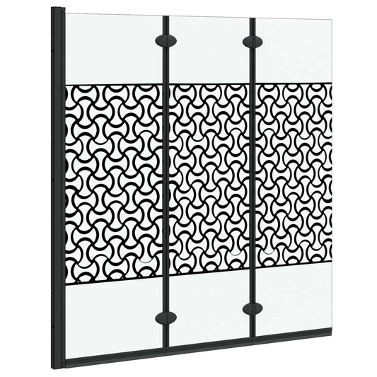 Závěs Pro Sprchu Černá A Průhledná 130 X 130 Cm Tvrzené Sklo