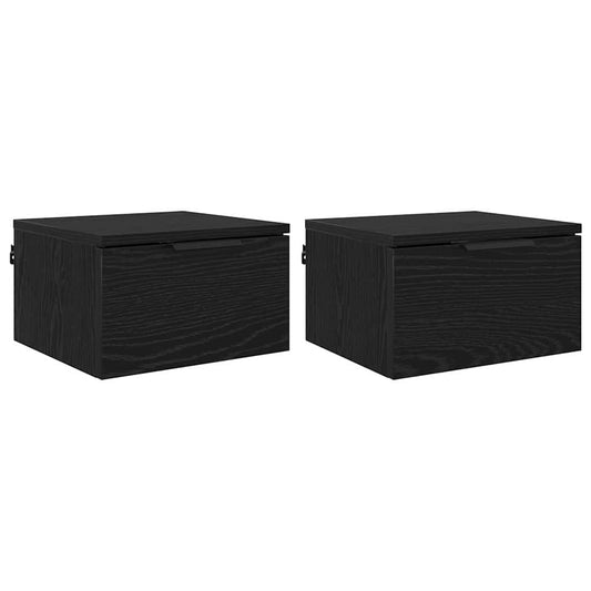 Noční Skříňka 2 Ks Černý Dub 34 X 30 X 20 Cm Kompozitní Dřevo