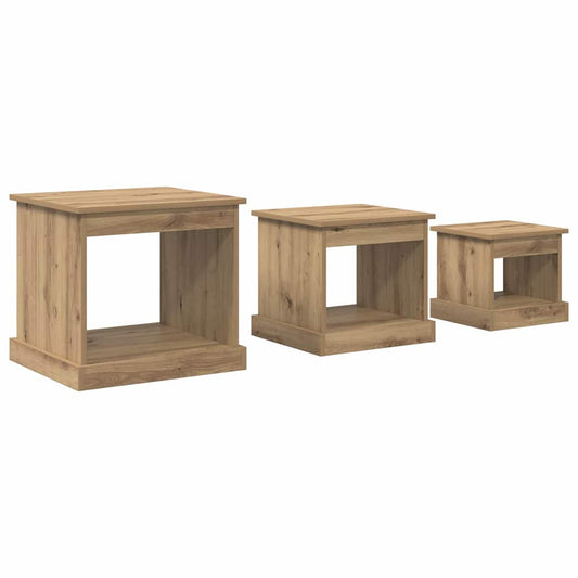Konferenční Stolek 3 Pcs Artisanový Dub 48 X 45 X 45 Cm