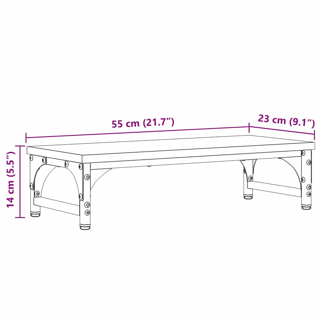 Stojan Na Monitor Černý Dub 55 X 23 X 14 Cm Kompozitní Dřevo