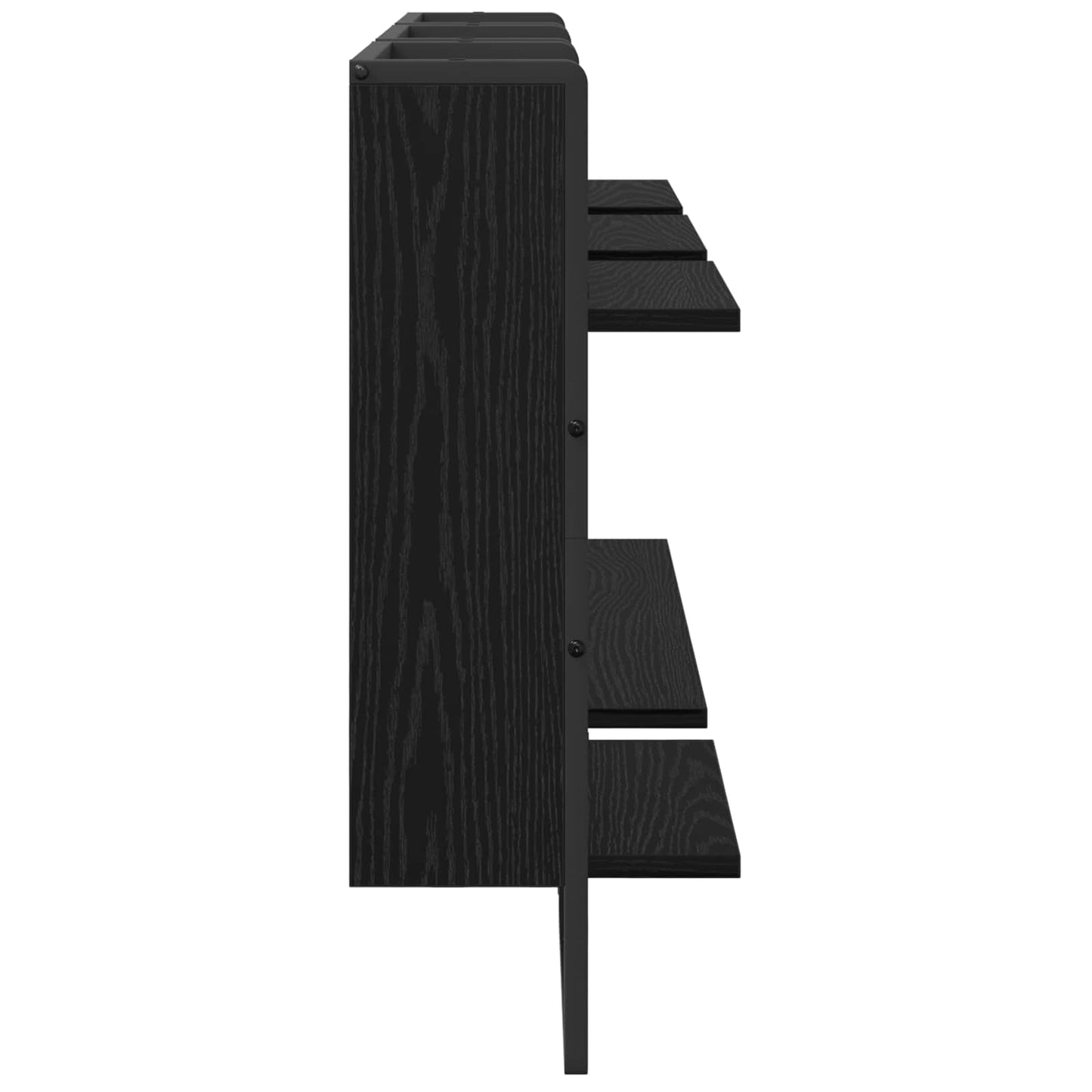 Sada Nástěnných Polic Nástěnná Montáž 4 Pcs Černý Dub