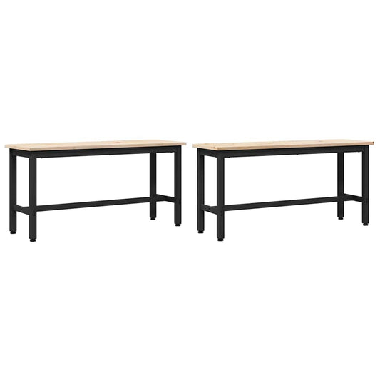 Jídelní Lavice 2 Pcs Přírodní 100 X 32,5 X 49 Cm