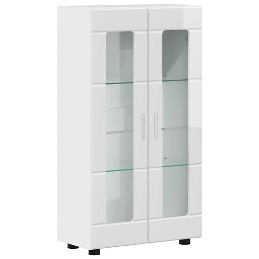 Servírovací Skříň Florin 55,5 X 29 X 100 Cm Vysoce Lesklá Bílá