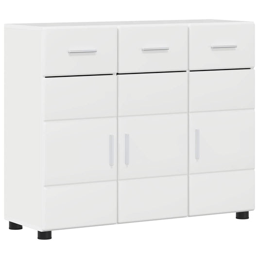Servírovací Skříň Florin 88,5 X 30,5 X 73 Cm Vysoce Lesklá Bílá