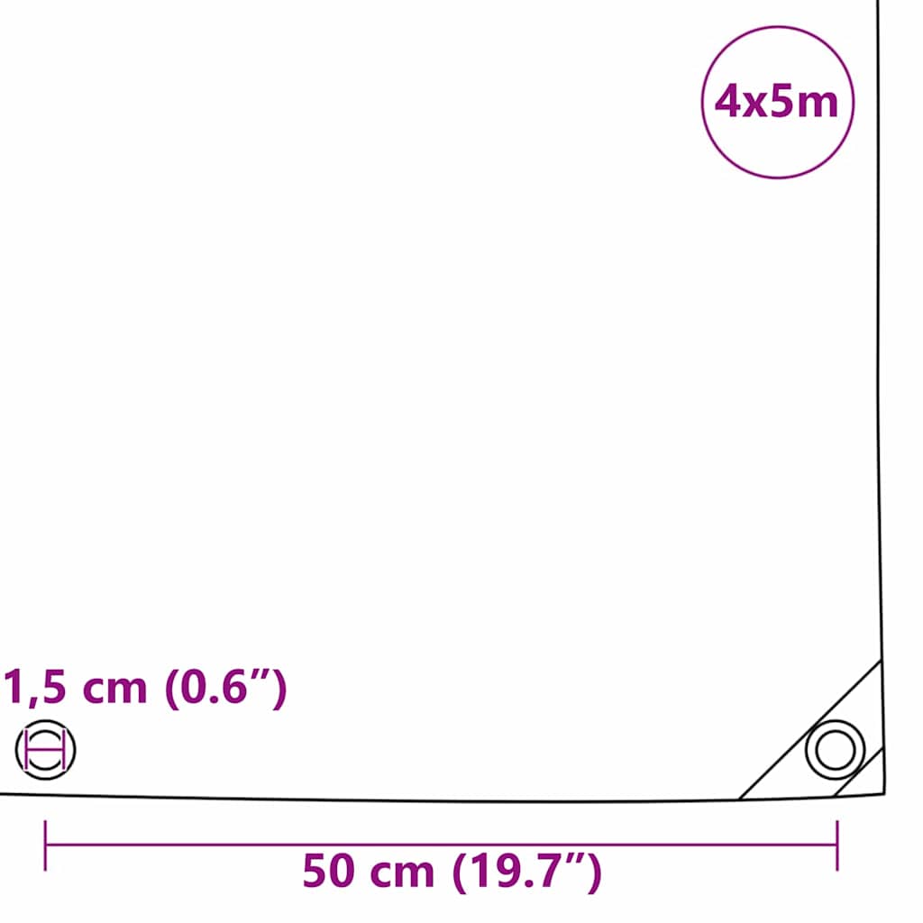 Plachta 650G / M² Hnědá 4 X 5 M Plátno S Pvc Povrchovou Úpravou