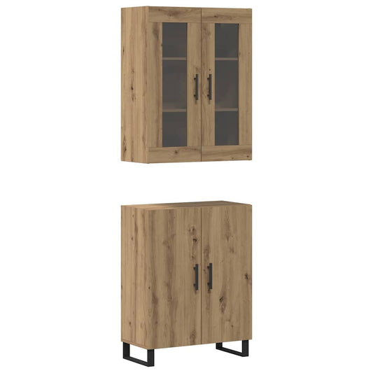 Vysoký Bufet 2 Ks Dub Artisan 69,5 X 34 X 180 Cm