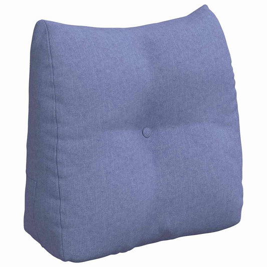 Polštář Na Záda Modrá Džínovina 45 X 24 X 50 Cm Textil