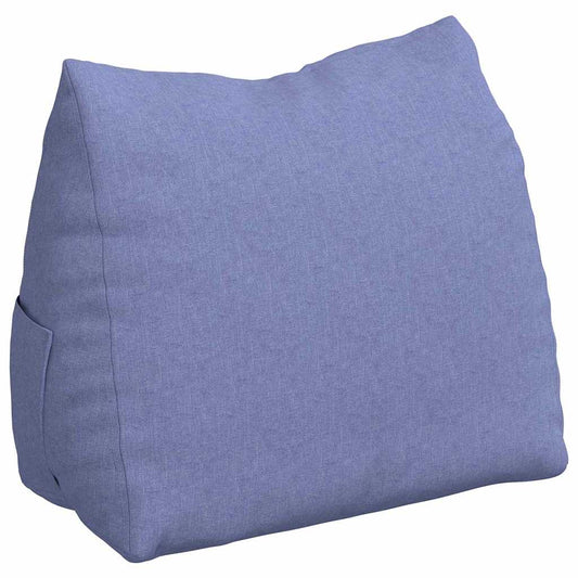Polštář Na Záda Modrá Džínovina 60 X 20 X 50 Cm Textil