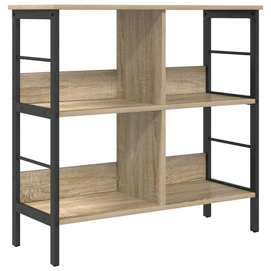 Knihovna 4 Úrovní 82 X 32 X 79 Cm Kompozitní Dřevo Sonoma Dub
