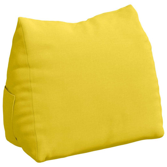 Polštář Na Záda Světlá Žlutá 60 X 20 X 50 Cm Textil