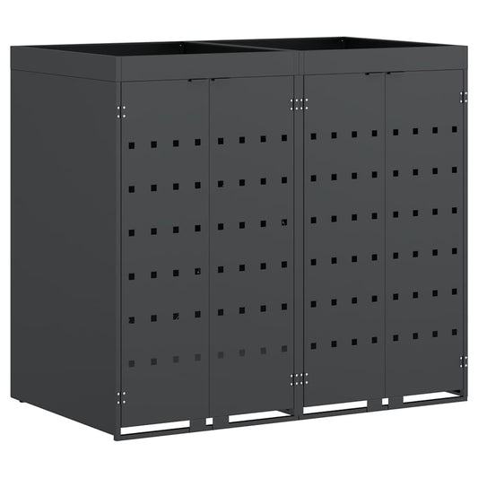 Úložný Box Na 2 Popelnice Antracit 136 X 77,5 X 121,5 Cm